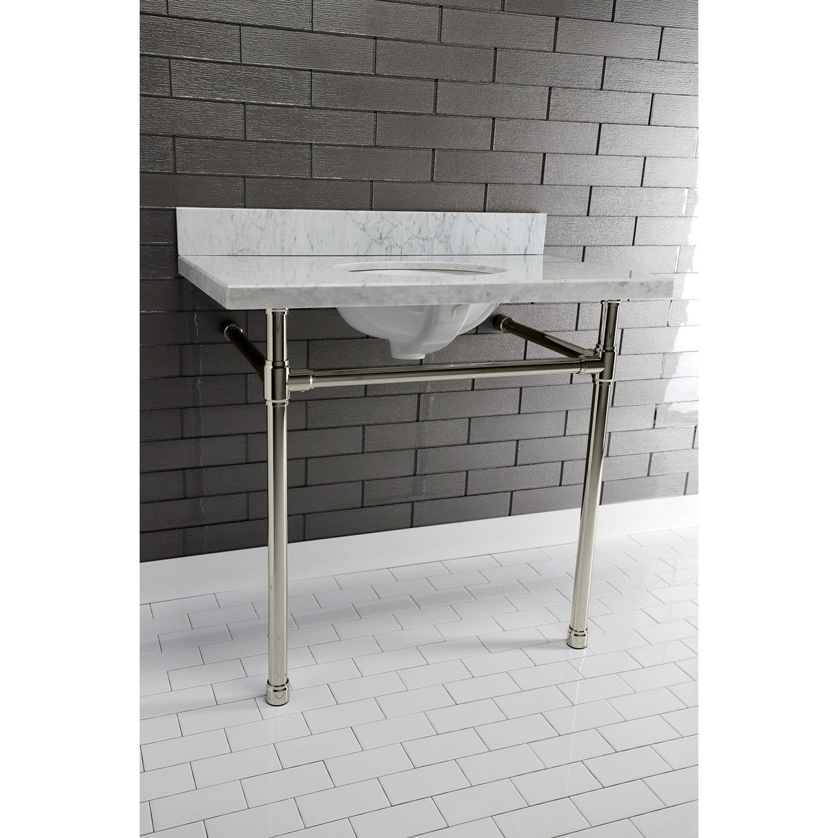 Dreyfuss VPB2818336 Stainless Steel Console Sink Legs, Polished Nickel