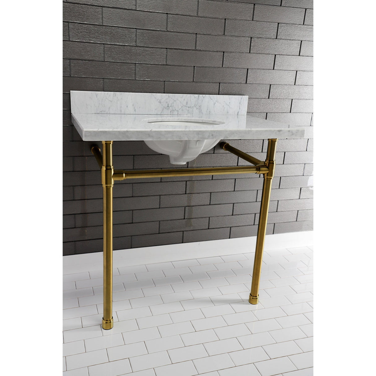 Dreyfuss VPB2818337 Stainless Steel Console Sink Legs, Brushed Brass