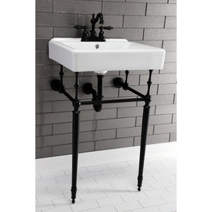 Edwardian VPB30160 Brass Console Sink Legs, Matte Black