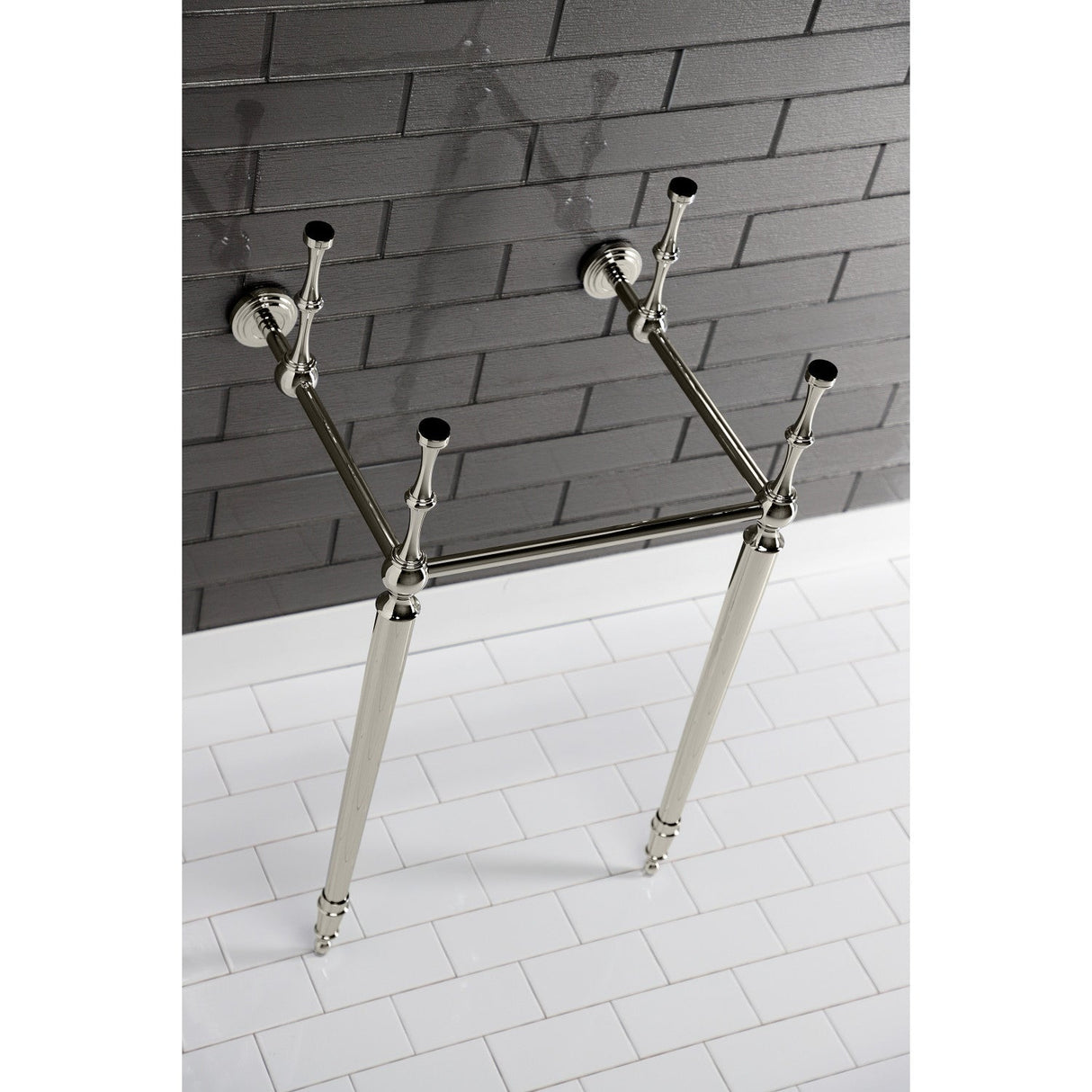 Edwardian VPB30166 Brass Console Sink Legs, Polished Nickel