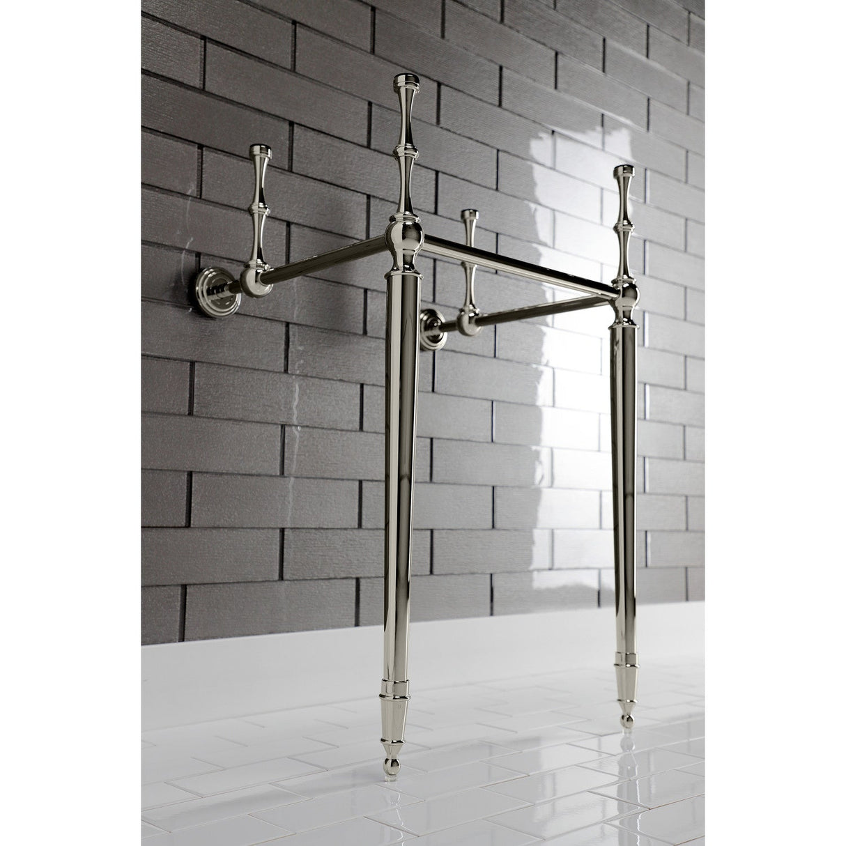 Edwardian VPB30166 Brass Console Sink Legs, Polished Nickel