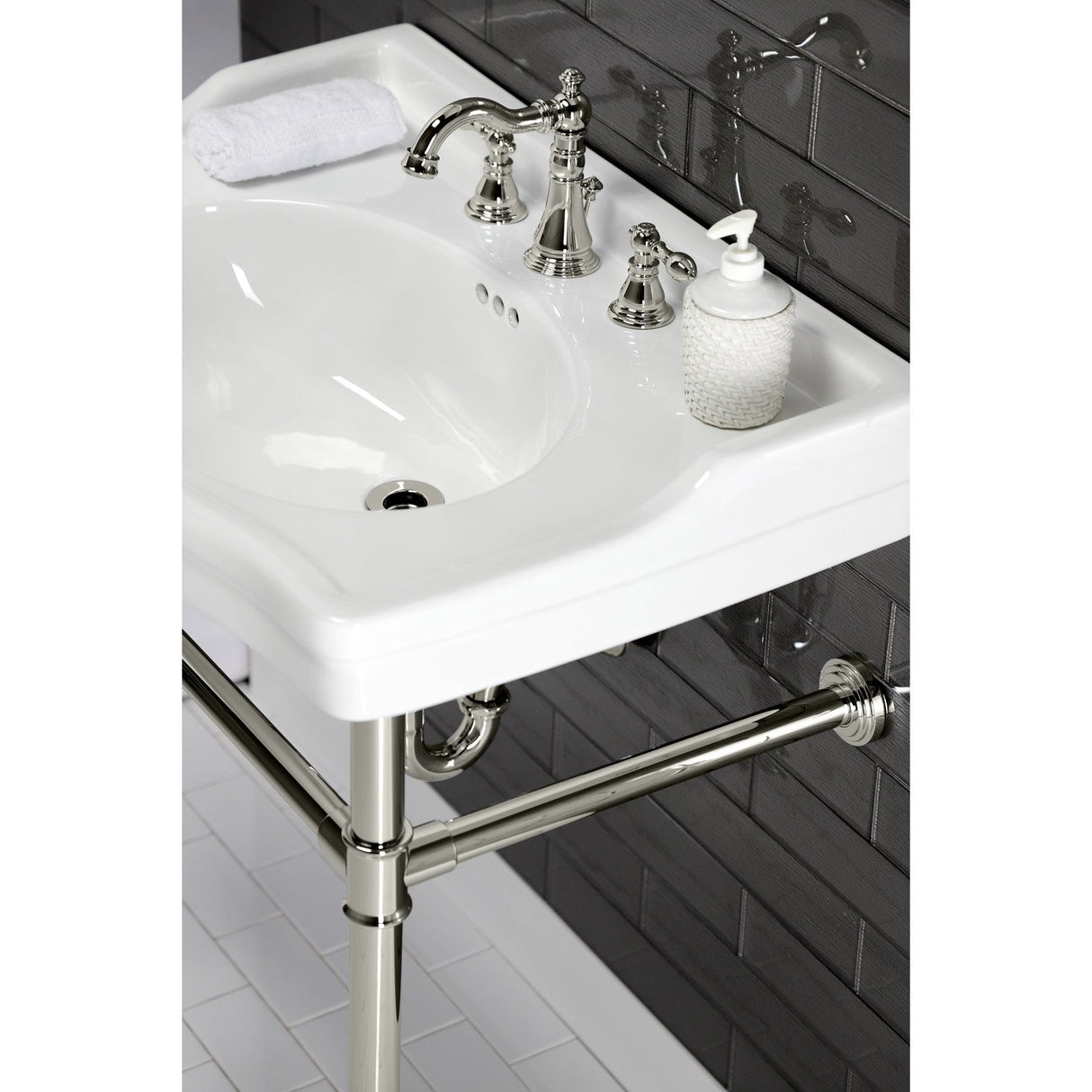 Fauceture VPB33086 Console Sink Legs, Polished Nickel