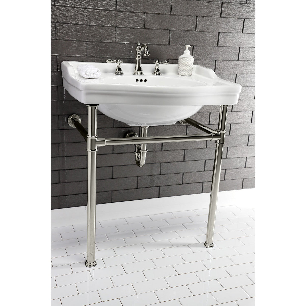 Fauceture VPB33086 Console Sink Legs, Polished Nickel