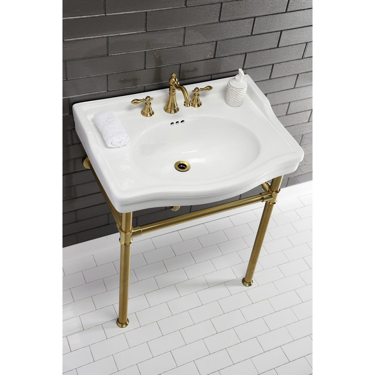 Fauceture VPB33087 Console Sink Legs, Brushed Brass