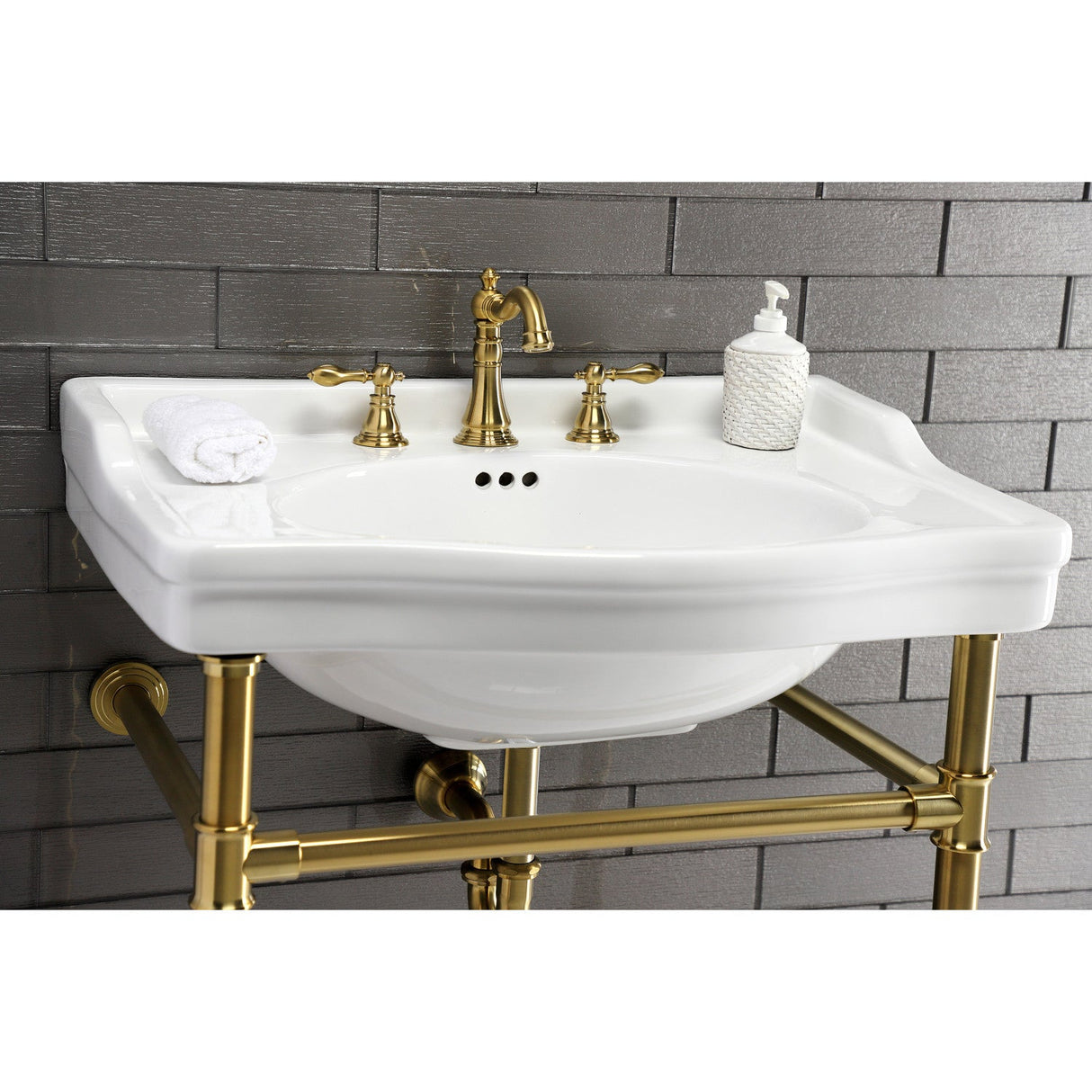 Fauceture VPB33087 Console Sink Legs, Brushed Brass