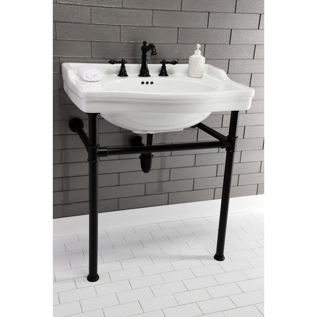 Victorian VPB3308B Console Sink Top, White