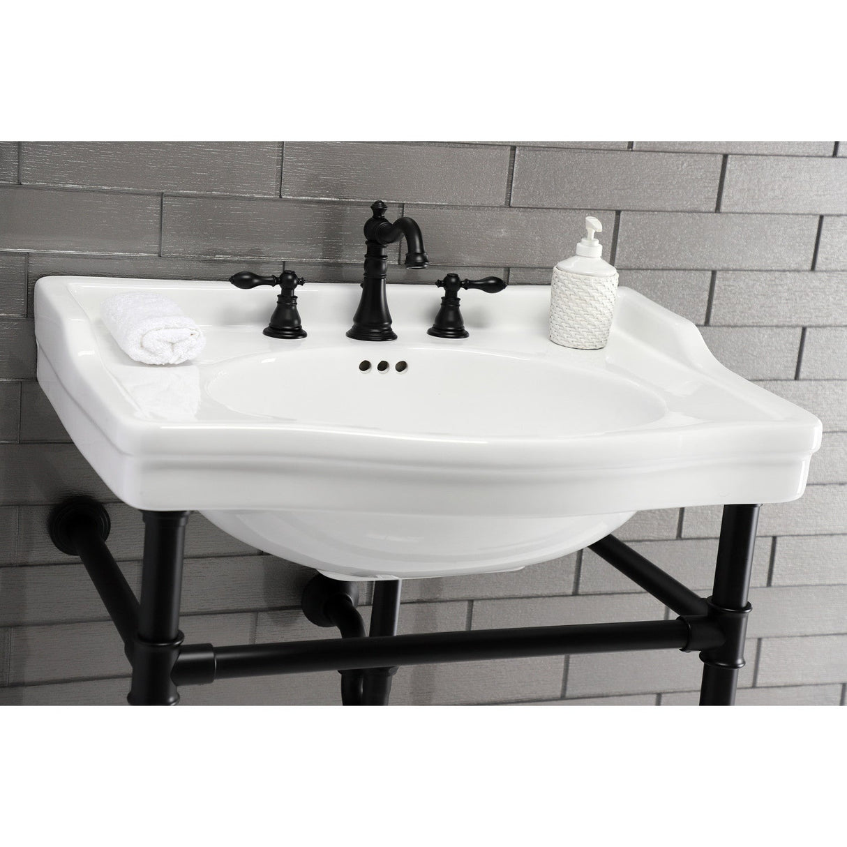 Victorian VPB3308B Console Sink Top, White