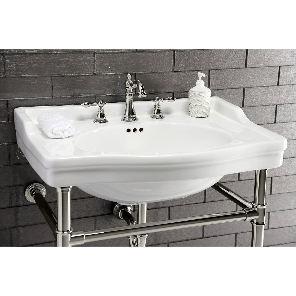 Victorian VPB3308B Console Sink Top, White