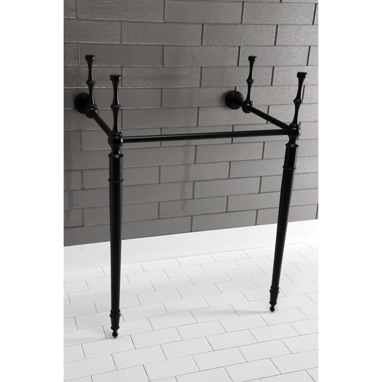 Edwardian VPB33220 Brass Console Sink Legs, Matte Black