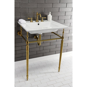 Edwardian VPB33227 Brass Console Sink Legs, Brushed Brass