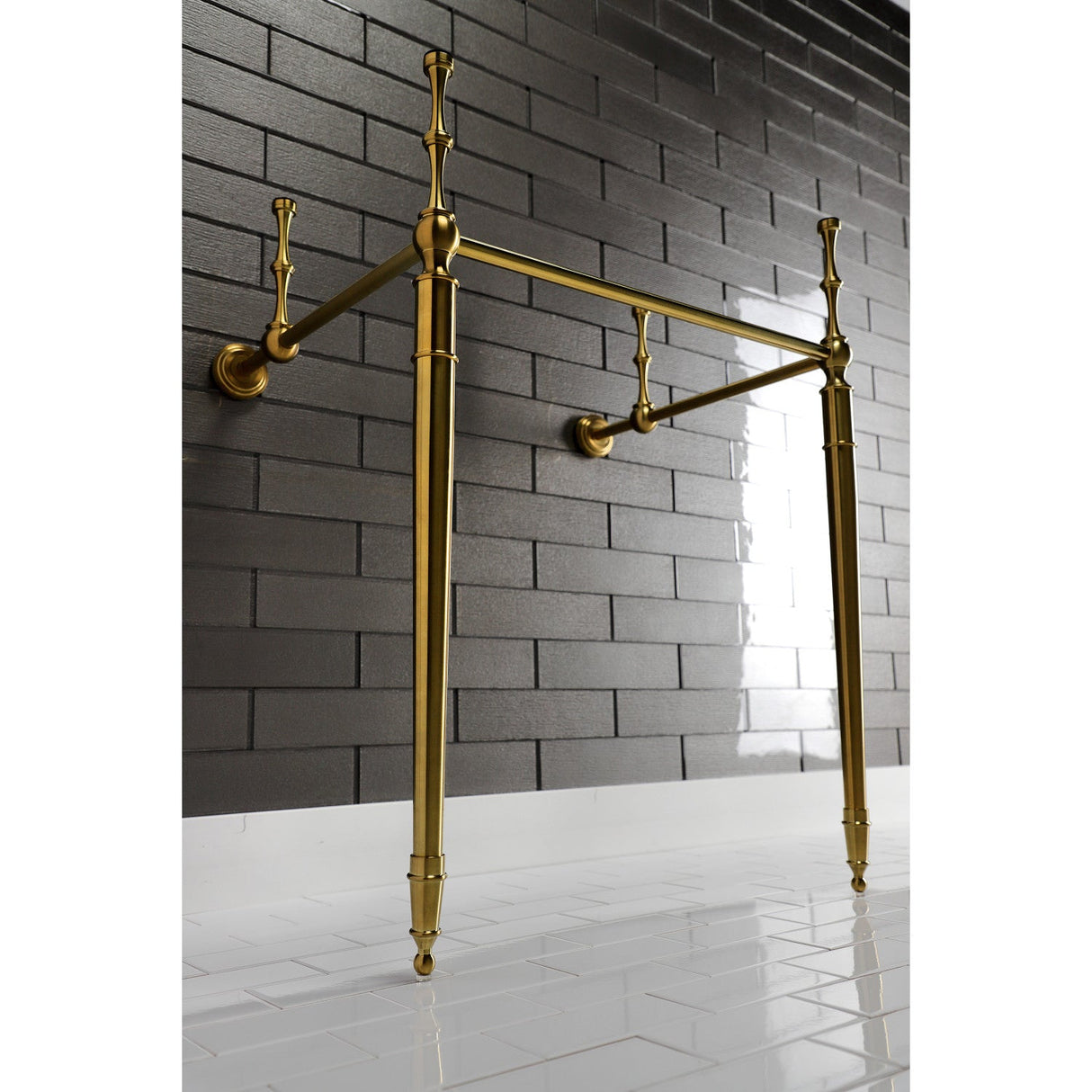 Edwardian VPB33227 Brass Console Sink Legs, Brushed Brass