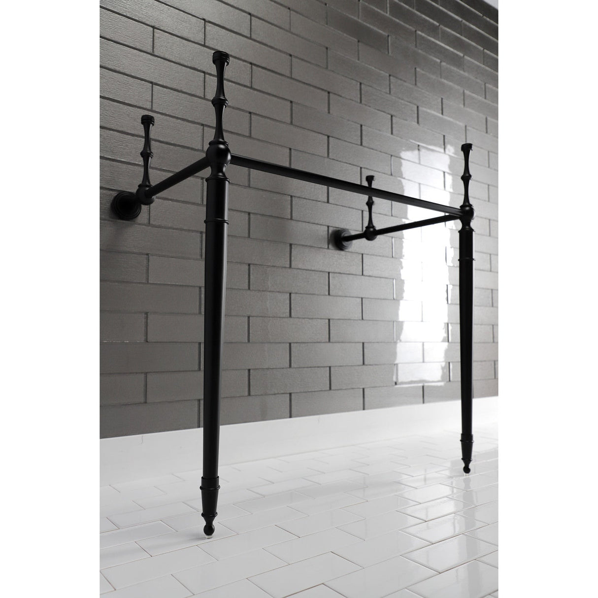 Edwardian VPB33280 Brass Console Sink Legs, Matte Black