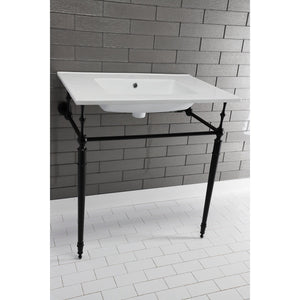 Edwardian VPB33280 Brass Console Sink Legs, Matte Black