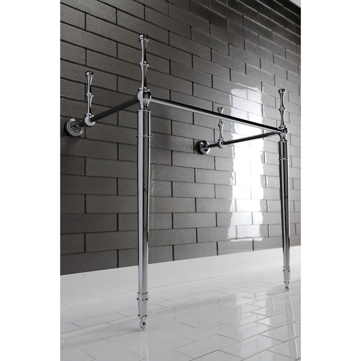 Edwardian VPB33281 Brass Console Sink Legs, Polished Chrome