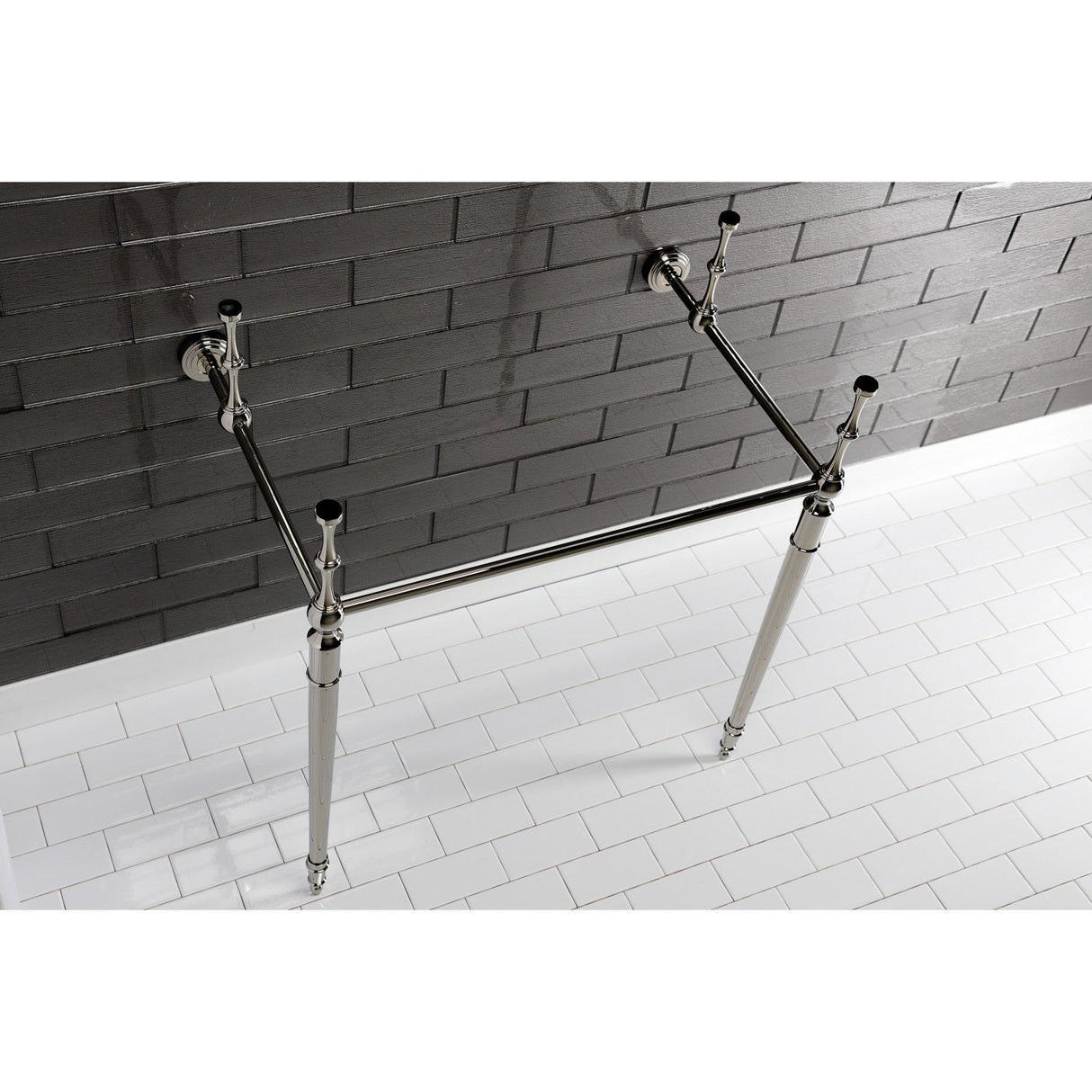 Edwardian VPB33286 Brass Console Sink Legs, Polished Nickel