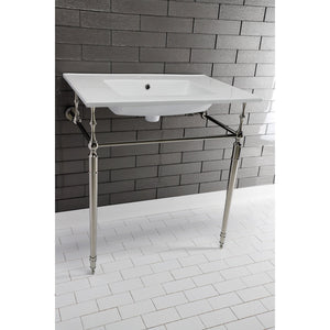 Edwardian VPB33286 Brass Console Sink Legs, Polished Nickel