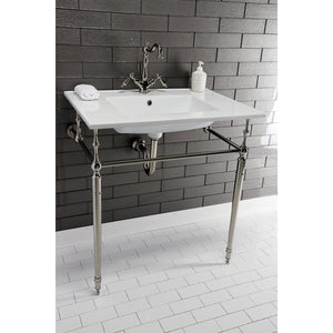 Edwardian VPB33286 Brass Console Sink Legs, Polished Nickel