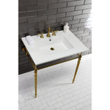 Edwardian VPB33287 Brass Console Sink Legs, Brushed Brass