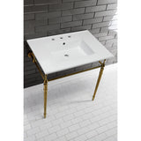 Edwardian VPB33287 Brass Console Sink Legs, Brushed Brass