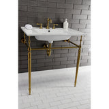 Edwardian VPB33287 Brass Console Sink Legs, Brushed Brass