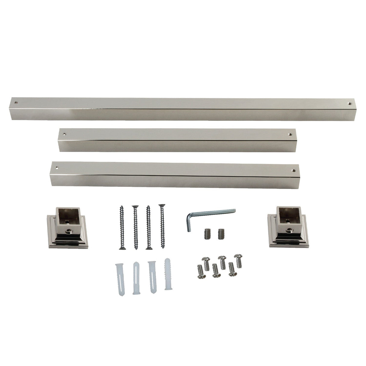 Fauceture VPB3328SQ6H Console Sink Legs Wall Support, Polished Nickel