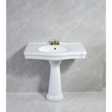 Sovereign VPB3534 35-Inch Ceramic Pedestal Sink (4-Inch, 3 Hole), Glossy White