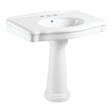 Sovereign VPB3534 35-Inch Ceramic Pedestal Sink (4-Inch, 3 Hole), Glossy White