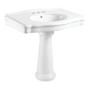 Sovereign VPB3534 35-Inch Ceramic Pedestal Sink (4-Inch, 3 Hole), Glossy White