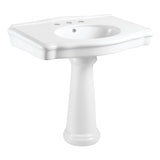 Sovereign VPB3538 35-Inch Ceramic Pedestal Sink (8-Inch, 3 Hole), Glossy White