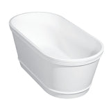 Arcticstone VRTDE612922 60-Inch Double Ended Solid Surface Freestanding Tub with Drain, Glossy White/Matte White