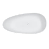 Arcticstone VRTOV683321 67-Inch Egg Shaped Solid Surface Freestanding Tub with Drain, Glossy White/Matte White