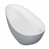 Arcticstone VRTOV683321WG 67-Inch Egg Shaped Solid Surface Freestanding Tub with Drain, Glossy White/Matte Gray