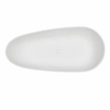 Arcticstone VRTOV713422WG 72-Inch Egg Shaped Solid Surface Freestanding Tub with Drain, Glossy White/Matte Gray