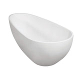 Arcticstone VRTOV713422 72-Inch Egg Shaped Solid Surface Freestanding Tub with Drain, Glossy White/Matte White