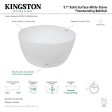 Arcticstone VRTRS515124 51-Inch Solid Surface White Stone Freestanding Tub with Drain, Matte White