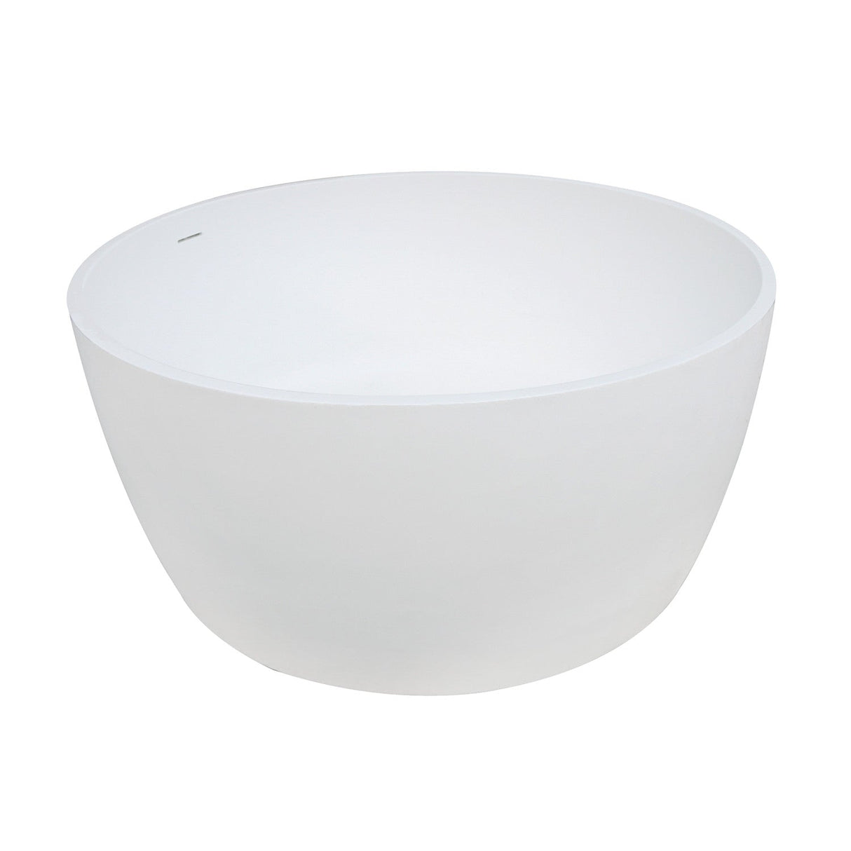 Arcticstone VRTRS515124 51-Inch Solid Surface White Stone Freestanding Tub with Drain, Matte White