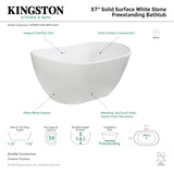 Arcticstone VRTRS573224 56-Inch Solid Surface White Stone Freestanding Tub with Drain, Matte White