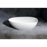 Arcticstone VRTRS593021 59-Inch Solid Surface White Stone Freestanding Tub with Drain, Matte White