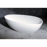 Arcticstone VRTRS593021 59-Inch Solid Surface White Stone Freestanding Tub with Drain, Matte White