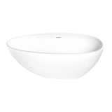 Arcticstone VRTRS593021 59-Inch Solid Surface White Stone Freestanding Tub with Drain, Matte White