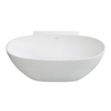 Arcticstone VRTRS633522 63-Inch Solid Surface White Stone Freestanding Tub with Drain, Matte White