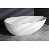 Arcticstone VRTRS673422 67-Inch Solid Surface White Stone Freestanding Tub with Drain, Matte White