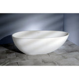 Arcticstone VRTRS673422 67-Inch Solid Surface White Stone Freestanding Tub with Drain, Matte White