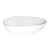 Arcticstone VRTRS673422 67-Inch Solid Surface White Stone Freestanding Tub with Drain, Matte White