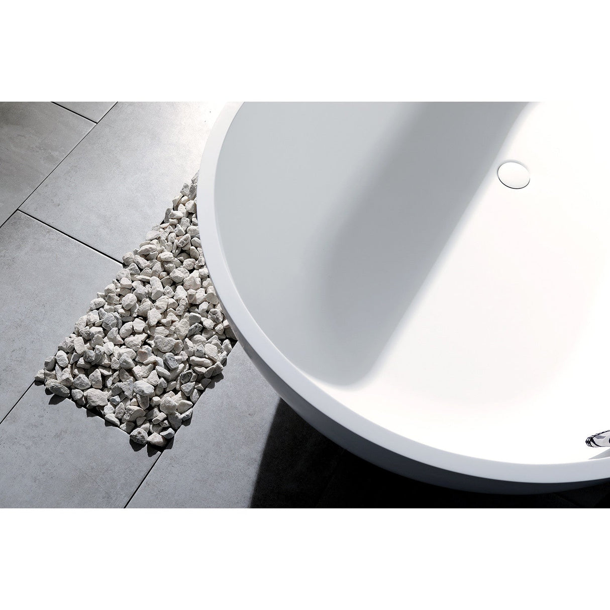 Arcticstone VRTRS703520 70-Inch Solid Surface White Stone Freestanding Tub with Drain, Matte White