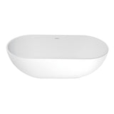 Arcticstone VRTRS703520 70-Inch Solid Surface White Stone Freestanding Tub with Drain, Matte White