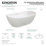 Arcticstone VRTRS723223 71-Inch Solid Surface White Stone Freestanding Tub with Drain, Matte White