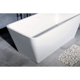 Arcticstone VRTSQ592722 59-Inch Solid Surface White Stone Freestanding Tub with Drain, Matte White