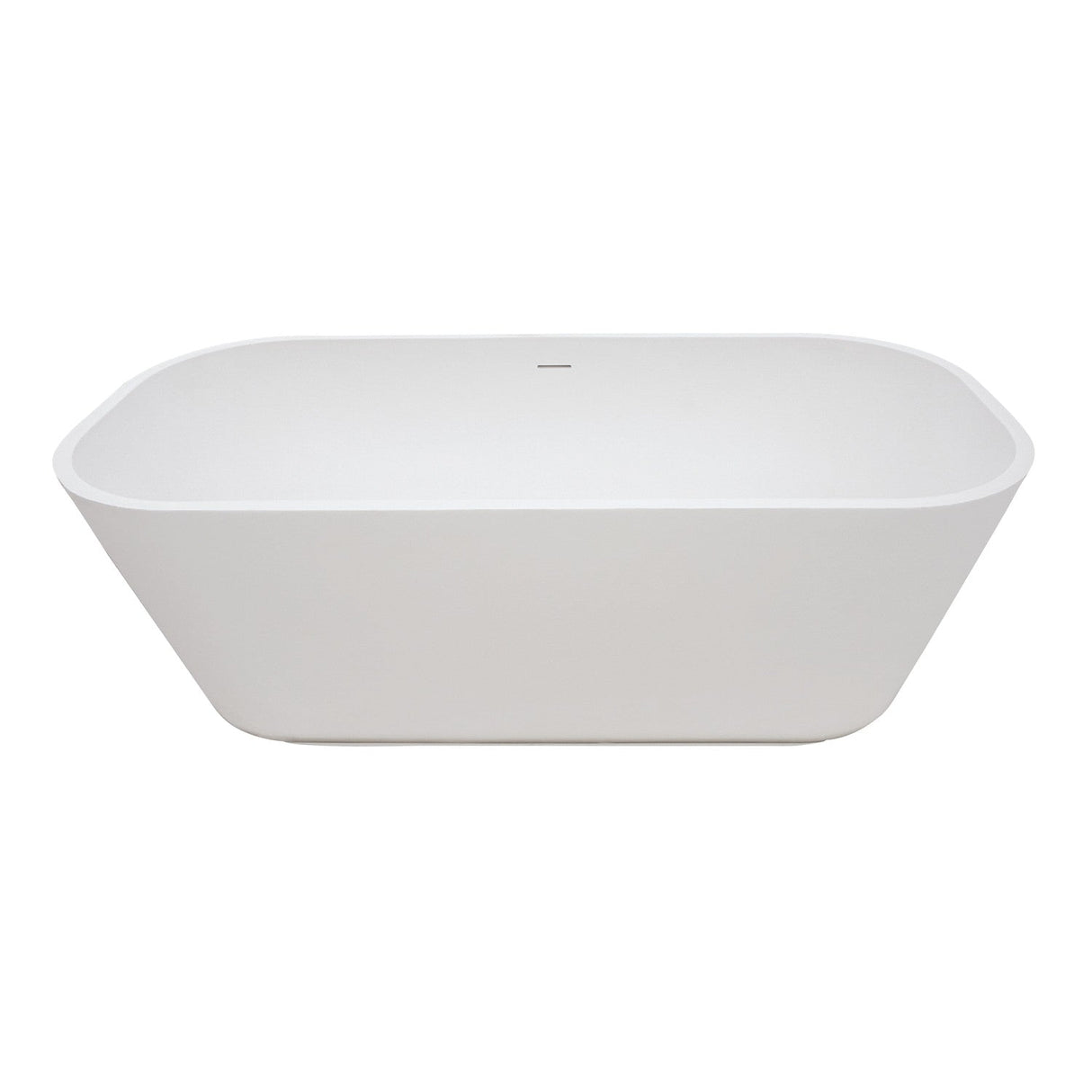 Arcticstone VRTSQ653124 65-Inch Solid Surface White Stone Freestanding Tub with Drain, Matte White