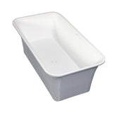 Arcticstone VRTSQ673624WG 67-Inch Solid Surface White Stone Freestanding Tub with Drain, Matte White/Gray